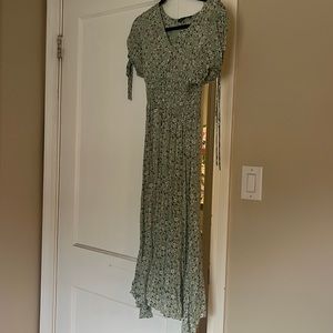 Floral green maxi dress